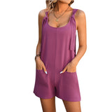 Women's Summer Beach Jumpsuit with Pockets – Casual Sleeveless Rompe