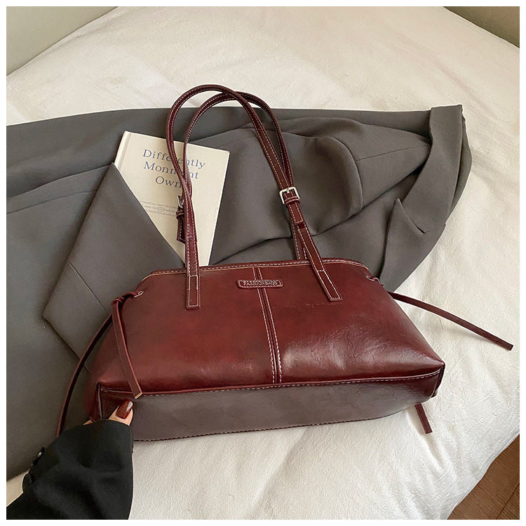 Fashionable Retro Minimalist Women’s Shoulder Bag – Vintage Simple Style Crossbody Handbag for Daily Use