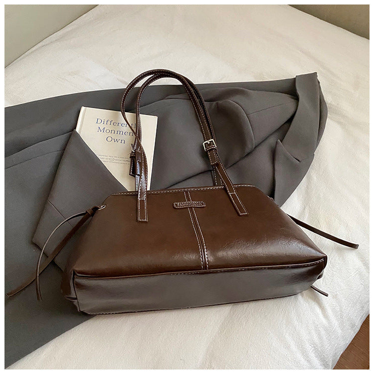 Fashionable Retro Minimalist Women’s Shoulder Bag – Vintage Simple Style Crossbody Handbag for Daily Use