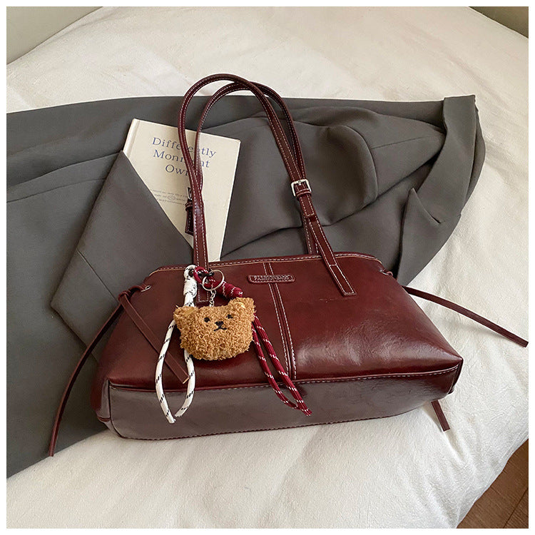 Fashionable Retro Minimalist Women’s Shoulder Bag – Vintage Simple Style Crossbody Handbag for Daily Use