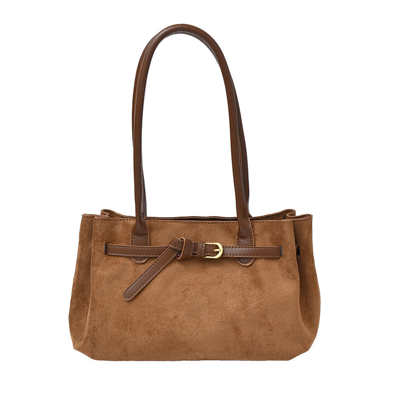 Women’s Stylish Vintage Suede Bag – Elegant Retro Soft Touch Shoulder Crossbody Handbag