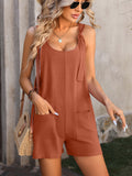 Women's Summer Beach Jumpsuit with Pockets – Casual Sleeveless Rompe