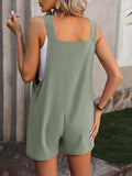 Women's Summer Beach Jumpsuit with Pockets – Casual Sleeveless Rompe